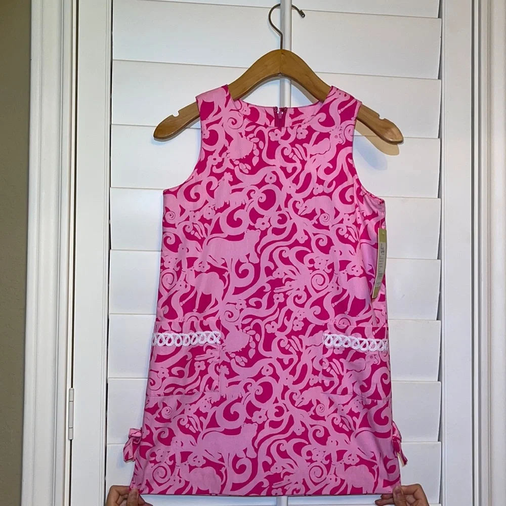 NWT Pink Lilly Pulitzer Animal Silhouette Shift Dress with Pockets - Picture 1 of 8